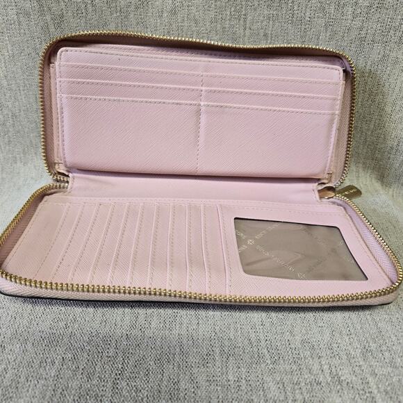 Michael Kors Jet Set Travel Continental Leather Wallet - Soft Pink 8" X 4" - Picture 11 of 16